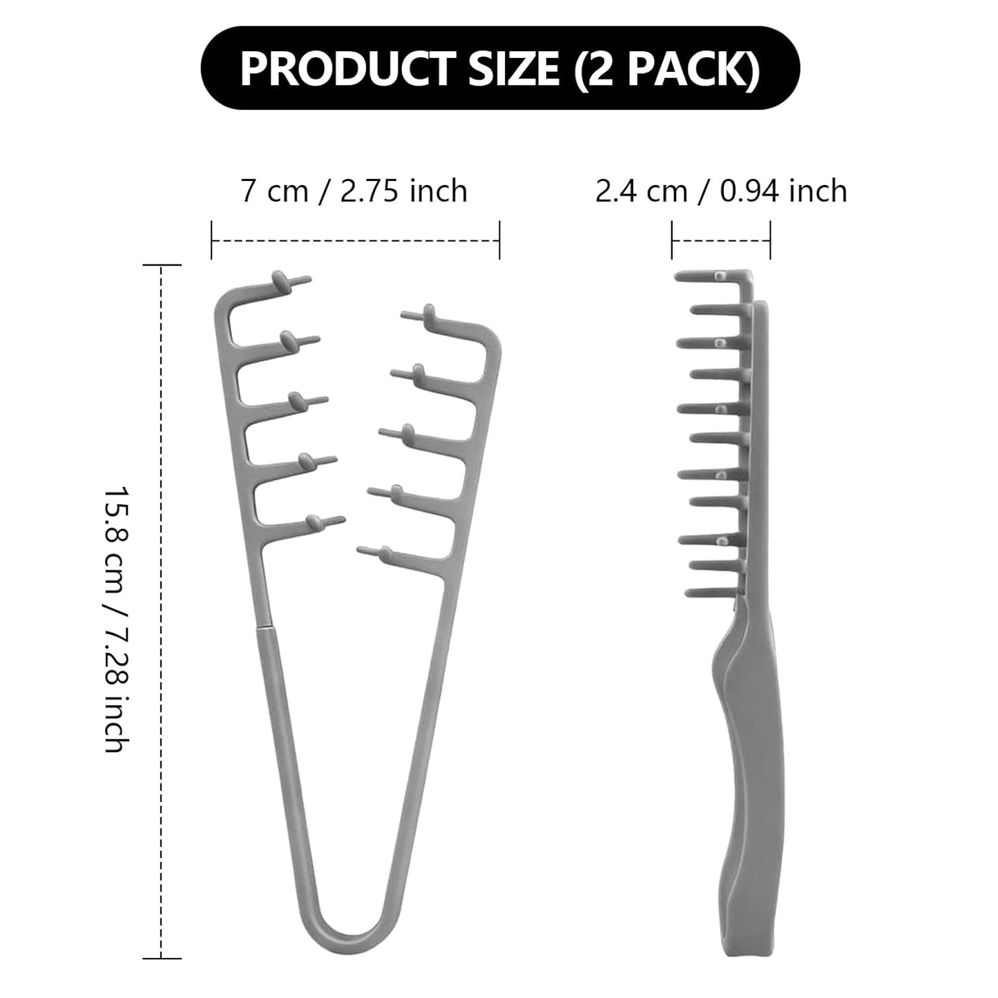2Pcs Texture Comb,Volume Hair Comb Wide Tooth Comb for Curls,Styling Comb,Combs for Men Barber Wide Fine-Toothed Dual-Purpose Set