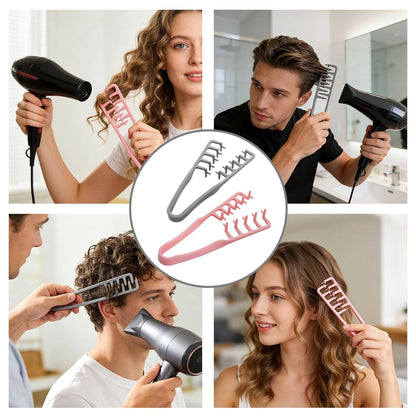 2Pcs Texture Comb,Volume Hair Comb Wide Tooth Comb for Curls,Styling Comb,Combs for Men Barber Wide Fine-Toothed Dual-Purpose Set