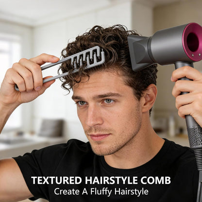 2Pcs Texture Comb,Volume Hair Comb Wide Tooth Comb for Curls,Styling Comb,Combs for Men Barber Wide Fine-Toothed Dual-Purpose Set
